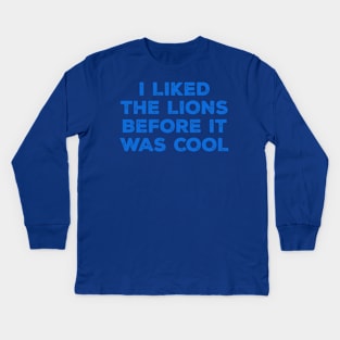 vintage grunge detroit - i liked the lions before it was cool Kids Long Sleeve T-Shirt